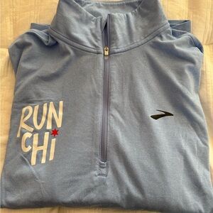 Brooks Blue Chicago Marathon 3/4 zip